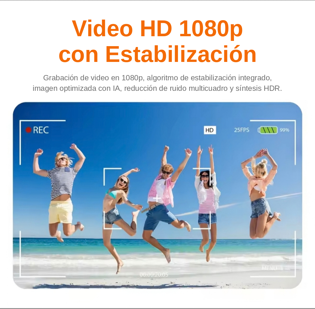 Video HD 1080p con estabilización